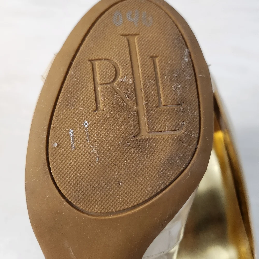 Ralph Lauren  Cream Patent Leather Shoes - Picture 6 of 10